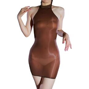 Women's Sexy Bodystocking Dress,Halter Neck Bodycon Dress, Sleeveless Bodysuit, Sheer Catsuit in Saudi Arabia