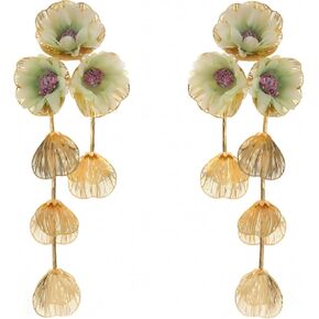Boho Flower Earrings for Women Statement Flower Earrings Wedding Bridesmaids Birthday Party Costume Earrings Jewelry in Saudi Arabia