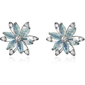 14K Gold Cherry Blossom Marquise Cut Moissanite Stud Earrings for Women with Sakura Design, Delightful Gift for Her in Saudi Arabia