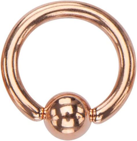 BodyJewelryOnline 316L فولاذ جراحي PVD ذهبي وردي 14G 16G 18G حلقة خرز أسيرة كرة شد خرزة طوق الأنف الحاجب الشفاه الحلمة الزنمة الحاجز ثقب المجوهرات 12 مم 11 مم 10 مم 8 مم in Saudi Arabia