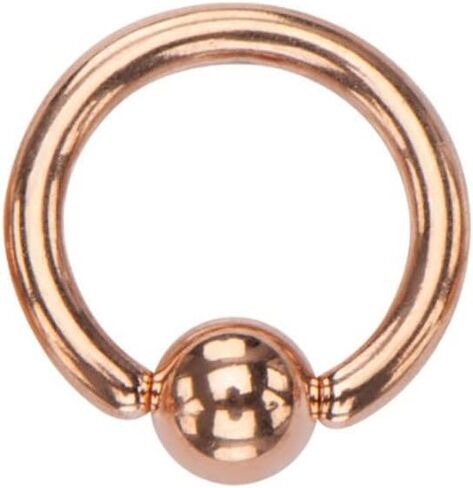 BodyJewelryOnline 316L فولاذ جراحي PVD ذهبي وردي 14G 16G 18G حلقة خرز أسيرة كرة شد خرزة طوق الأنف الحاجب الشفاه الحلمة الزنمة الحاجز ثقب المجوهرات 12 مم 11 مم 10 مم 8 مم in Saudi Arabia