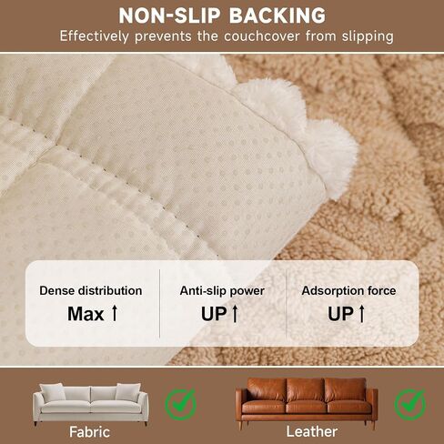 OTOB Couch Cover for Dogs Washable Pet Friendly, Non Slip Plush Funny Fuzzy Loveseat Sofa Cushion Slipcovers, All Seasons Geometric Jacquard Soft & Cozy Pet Bed Mat Protector (Coffee, 27.6" x 47.2") in Saudi Arabia