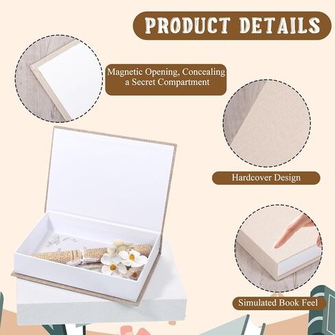 6 Pcs Faux Decorative Books Set for Home Decor Modern Linen Covered Fake Book Boxes for Bookshelf Shelves Coffee Table Mantel Tiered Tray Hotel Stacked Display in Kuwait