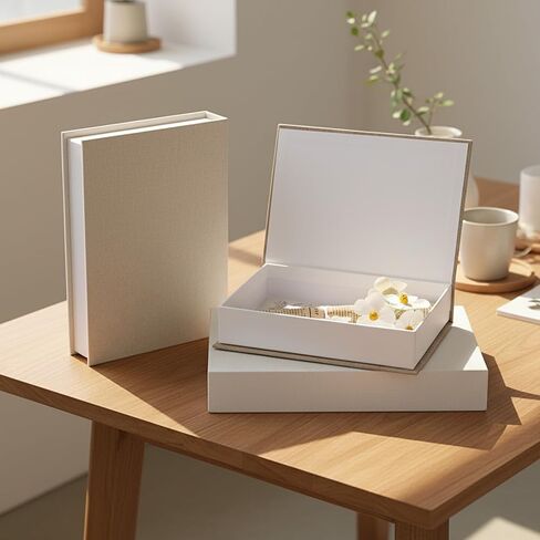 6 Pcs Faux Decorative Books Set for Home Decor Modern Linen Covered Fake Book Boxes for Bookshelf Shelves Coffee Table Mantel Tiered Tray Hotel Stacked Display in Kuwait