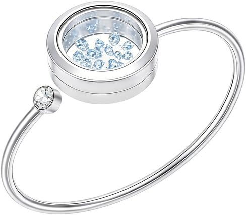 Open-Cuff Bangles with Memory Floating Charm Locket Bracelet Stainless Steel Floating Memory Bangle Picture Memorial Jewelry for Women Photo Frame Ashes Hair Gemstones Keepsake in Kuwait