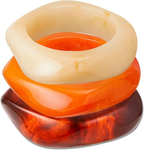 Colorful Chunky Acrylic Bracelet for Women Round Cuff Bangle Bracelet Set Wrist Cuff Bracelets for Women as Jewelry Gift in Saudi Arabia