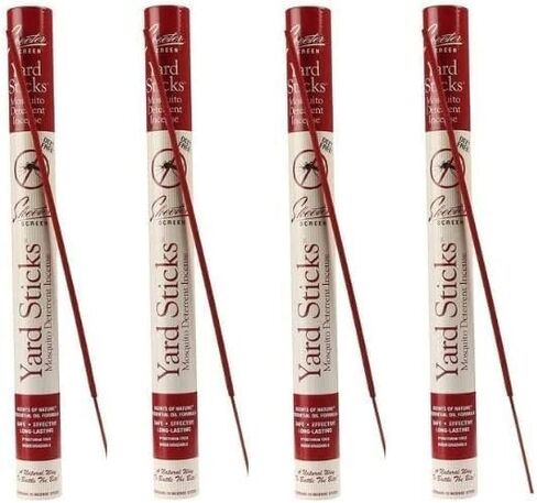 Skeeter Screen 61204R Mosquito Deterrent Incense Sticks – DEET-Free Essential Oil Formula – 15 Count (Pack of 4) – Each Stick Lasts Up to 4 Hours – 22" Long – Outdoor Use for Patios & Gardens in Kuwait