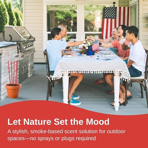 Skeeter Screen 61204R Mosquito Deterrent Incense Sticks – DEET-Free Essential Oil Formula – 15 Count (Pack of 4) – Each Stick Lasts Up to 4 Hours – 22" Long – Outdoor Use for Patios & Gardens in Kuwait