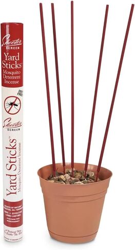Skeeter Screen 61204R Mosquito Deterrent Incense Sticks – DEET-Free Essential Oil Formula – 15 Count (Pack of 4) – Each Stick Lasts Up to 4 Hours – 22" Long – Outdoor Use for Patios & Gardens in Kuwait