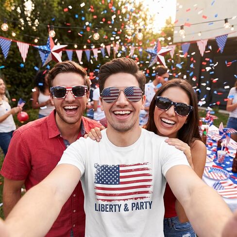 3 Pairs American Flag Sunglasses for Women Men Red White Blue Sunglasses 4th of July Costume Accessories in Saudi Arabia