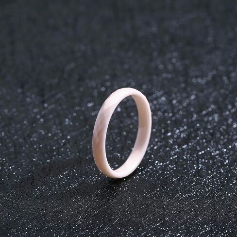 4Pcs 3mm Thin Ceramic Wedding Bands for Women, Blue Green Pink Purple Plain Minimalist Stackable Colorful Rings, Scratch Resistant Hypoallergenic Non-Metal Jewelry, Gift for Her, Size 5-12 in Saudi Arabia