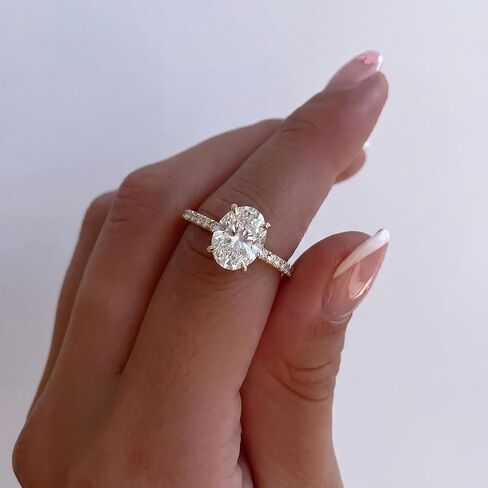 1pc 925 Silver Elegant and Simple 1CT-3CT Round Solitaire Wedding Ring Suitable for Women's Wedding Wear Ladies Best Gift Fine Jewellery Gifts Early Fashion Trends in Kuwait