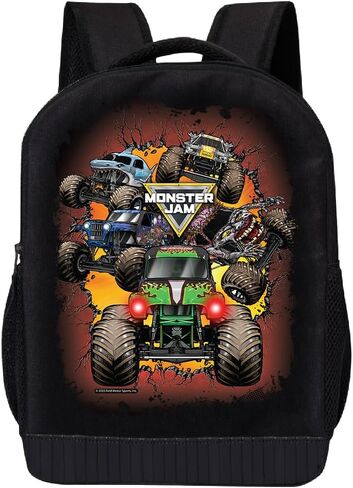 Fast Forward Monster Jam Backpack for Kids | Monster Jam Bookbag Featuring Monster Truck Graphic | Toddler Travel Bag, Lightweight Backpack for School | Ages 3+ in Kuwait