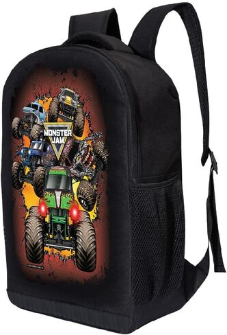 Fast Forward Monster Jam Backpack for Kids | Monster Jam Bookbag Featuring Monster Truck Graphic | Toddler Travel Bag, Lightweight Backpack for School | Ages 3+ in Kuwait