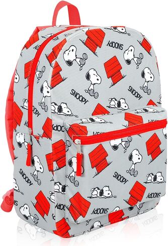 Snoopy Backpack with Lunch Box - Bundle with 16" Peanuts Backpack Plus Lunch Bag, Water Bottle, Tattoos | Snoopy School Bag and Lunchbox for Kids, Boys, Girls in Kuwait