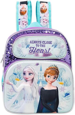 Disney Frozen Mini Backpack for Girls - Bundle with 12" Canvas Elsa and Anna School Bag with Water Bottle, Stickers, More | Frozen Backpack Purse Set for Kids in Kuwait