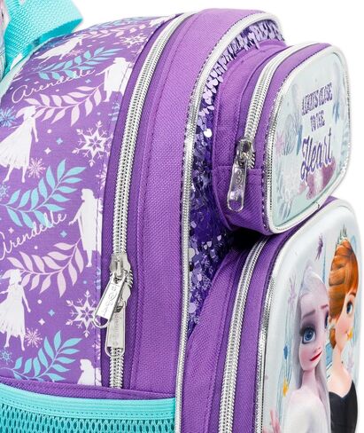 Disney Frozen Mini Backpack for Girls - Bundle with 12" Canvas Elsa and Anna School Bag with Water Bottle, Stickers, More | Frozen Backpack Purse Set for Kids in Kuwait