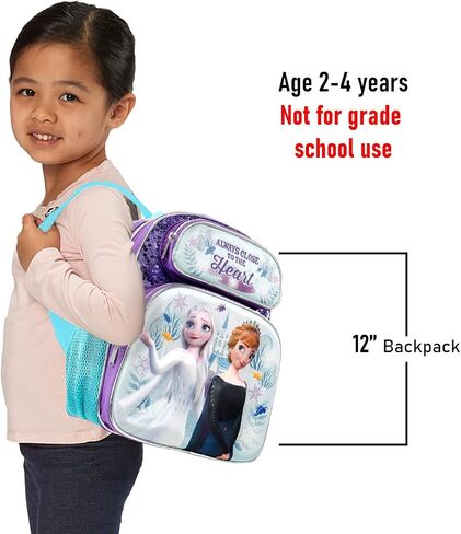 Disney Frozen Mini Backpack for Girls - Bundle with 12" Canvas Elsa and Anna School Bag with Water Bottle, Stickers, More | Frozen Backpack Purse Set for Kids in Kuwait