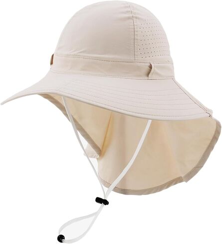 Sun Hats for Men Women with Neck Flap UPF 50+ UV Protection Wide Brim Bucket Hat Safari Hiking Foldable Fishing Hats in Saudi Arabia