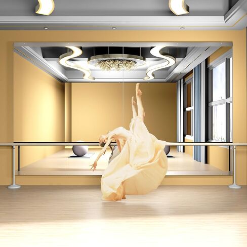 Home Gym Mirror, 57"x 48" Dance Mirror 2 Pieces, Frameless Large Full Body Wall Mirror, for Home Gym, Yoga Studio, Dance, Fitness in Saudi Arabia