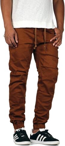 Mersenne Men's Casual Slim Fit Twill Stretch Jogger Pants in Saudi Arabia