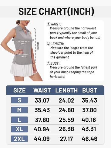 Women's Sleeveless Golf Shirts V-Neck Collared Polo Shirt Quick Dry Athletic Tennis Tank Tops UPF 50+ in Kuwait