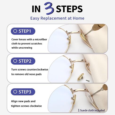 10 Pairs Eyeglasses Nose Pads Air Cushion – Antislip Air Bag Nose Pads Replacement Eyeglasses Repair Kit for Screw-in Eyeglass Frames, with Screwdriver, Screws, Cleaning Cloth in Saudi Arabia