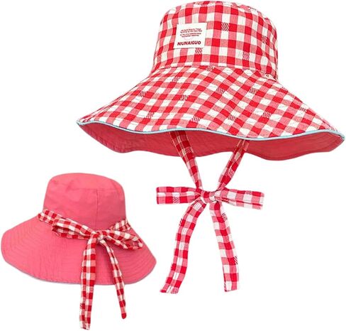 Checkered Sun Hats for Women Floppy Fishing Hat Casual Safari Hat UV Protection Summer Beach Sun Cap Wide Brim Bucket Hat in Saudi Arabia