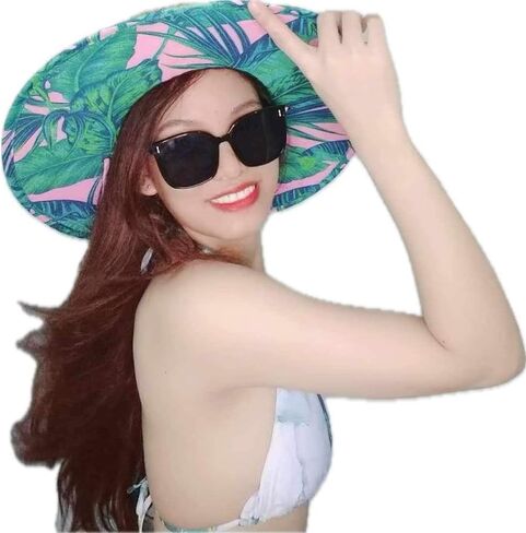 Malabar Straw Sun Hat - Wide Brim Hat for Men & Women - Adjustable Drawstring Chin Cord Sun Hat in Saudi Arabia