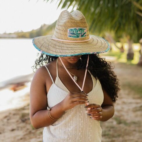 Malabar Straw Sun Hat - Wide Brim Hat for Men & Women - Adjustable Drawstring Chin Cord Sun Hat in Saudi Arabia