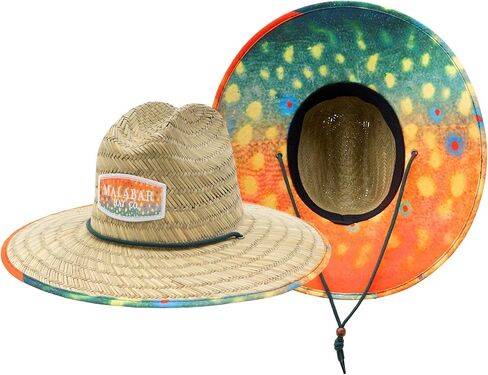 Malabar Straw Sun Hat - Wide Brim Hat for Men & Women - Adjustable Drawstring Chin Cord Sun Hat in Saudi Arabia