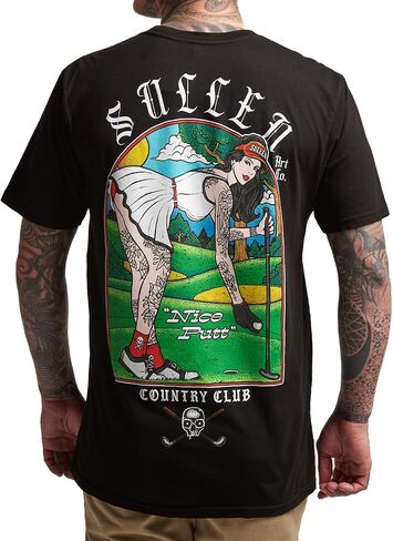 Sullen Men's Nice Putt Fathers Day Capsule Tattoo Lifestyle Graphic Premium Cotton Short Sleeve Tee in Kuwait