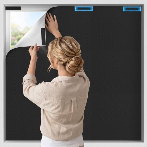 Magnetic Blackout Window Cover – 70" x 58" Portable Blackout Curtains for Bedroom, No Drill Black Out Blinds & Window Privacy Film, Temporary Black Out Shades for Windows Skylight Film RV Travel in Saudi Arabia