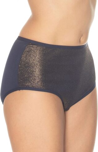 Gemsli Shimmer Womens Cotton Panties, Full Coverage Briefs Navy Size 8 in Saudi Arabia