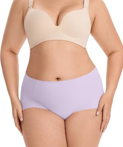 5 Pack Plus Women's Underwear, One Size Panties Briefs High Waist, Cotton Briefs Underwear in Kuwait