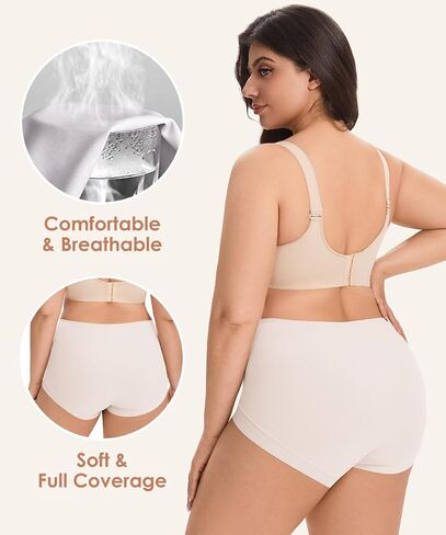 5 Pack Plus Women's Underwear, One Size Panties Briefs High Waist, Cotton Briefs Underwear in Kuwait