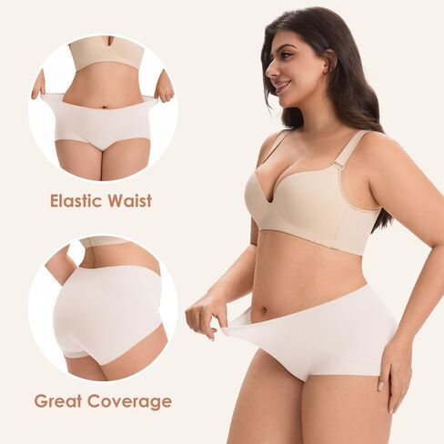 5 Pack Plus Women's Underwear, One Size Panties Briefs High Waist, Cotton Briefs Underwear in Kuwait