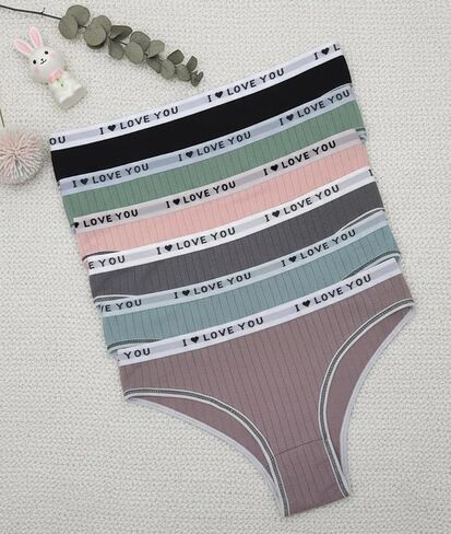 Womens Cotton Panties, Breathable Stretch Underwear Bikini, 6 Pack in Kuwait