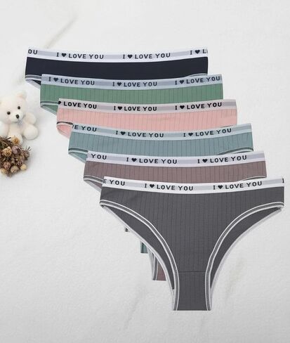 Womens Cotton Panties, Breathable Stretch Underwear Bikini, 6 Pack in Kuwait