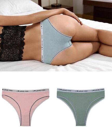 Womens Cotton Panties, Breathable Stretch Underwear Bikini, 6 Pack in Kuwait