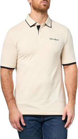 KARL LAGERFELD Men's Contrast Trimming Basic Buttons Polo in Kuwait