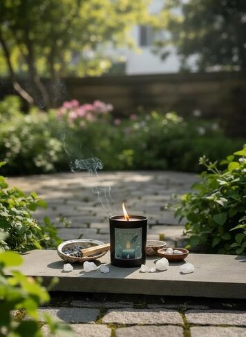 Eucalyptus & Sea Salt Aromatherapy Soy Wax Candle for Morning Reset, Spiritual Cleansing, Breathwork | 10 oz Scented Candle - Zephoria Ritual Candle by Wick & Whisper in Kuwait