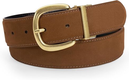 Womens Suede Leather Belt Premium Top-Grain Suede with Gold Buckle for Business Casual Cut to Fit in Saudi Arabia