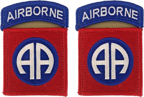 82nd Airborne with Tab Sewn Together Color Patch and Hook Fastener (Pair) in Kuwait