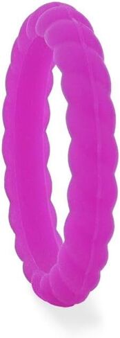 Thorsten AMETHYST Stackable Twist Silicone Ring for Women Purple Comfort Fit 2mm in Kuwait