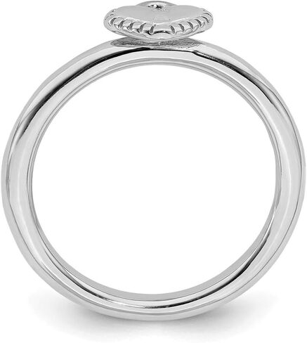 Solid 925 Sterling Silver Stackable Heart Padlock Ring Eternity Band in Kuwait