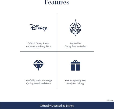 Jewelili Enchanted Disney Fine Jewelry 14K Rose Gold over Sterling Silver with 1/10 Cttw Diamond and Red Garnet Mulan Stackable Rings in Kuwait