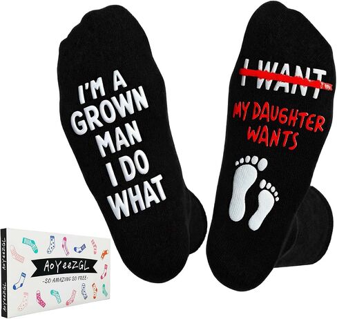 Funny Dad's Socks,Fun Gifts from Daughter to Dad on Birthday, I'm a Grown Man; I Do What My Daughter Wants Socks in Saudi Arabia
