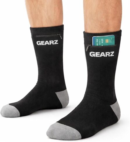 GEARZ Unisex Hidden Pocket Socks – Pickpocket Proof Travel Socks with Zipper Pocket – Anti-Theft Wallet Socks in Saudi Arabia