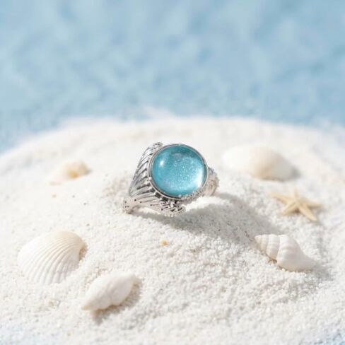 PRINCESS CUTENESS STORE H2O Just Add Water Mako Mermaid Silver Tone Blue Stone Ring in Saudi Arabia